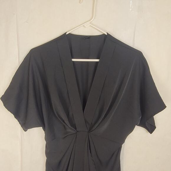 Skue black vneck wrap dress Size med LBD Party Cocktail Retro Figure Flattering - Picture 4 of 8